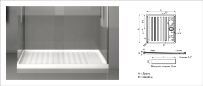 Модель KADOR, душевая кабина кварцевая поверхность SILESTONE